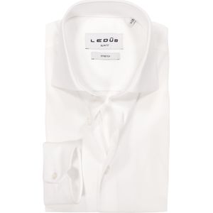 Ledub slim fit overhemd, jersey, wit