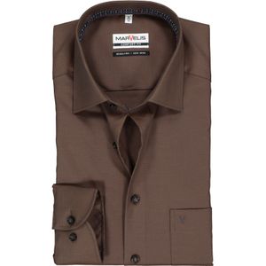 MARVELIS comfort fit overhemd, bruin structuur (contrast) 42