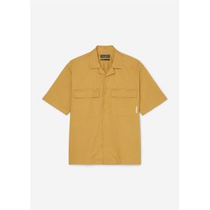 Marc O'Polo regular fit heren overhemd, korte mouw, structuur, mosterdgeel 37/38