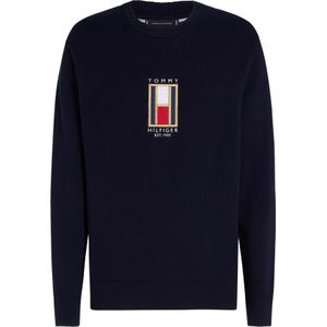 Tommy Hilfiger heren pullover Katoenen, donkerblauw - Maat: S