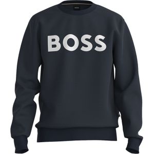 BOSS Soleri regular fit trui katoen, heren sweatshirt middeldik, donkerblauw -  Maat: XL
