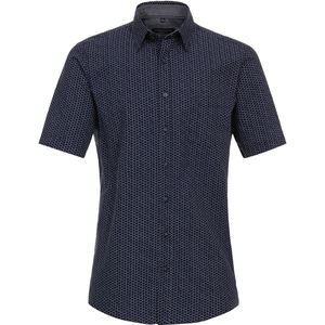 CASA MODA Sport comfort fit overhemd, korte mouw, seersucker, blauw dessin