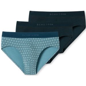 SCHIESSER 95/5 slip (3-pack), heren rioslip organic cotton geweven elastische tailleband gedessineerd multicolor