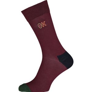 Happy Socks Embroidery Ok Sock, unisex sokken, bordeaux is OK