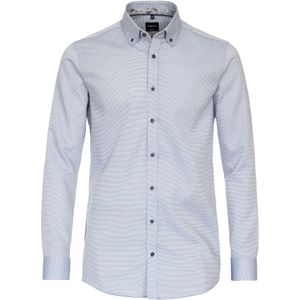 VENTI body fit overhemd, dobby, blauw
