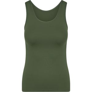 RJ Bodywear Pure Color dames top (1-pack), hemdje met brede banden, donkergroen -  Maat: 4XL