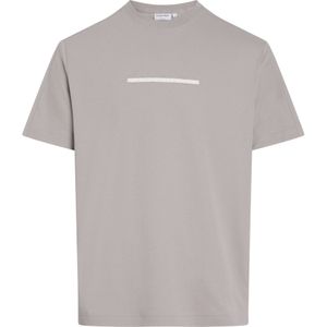 Calvin Klein Color Embossed Logo T-shirt, heren T-shirt korte mouw O-hals, grijs -  Maat: M