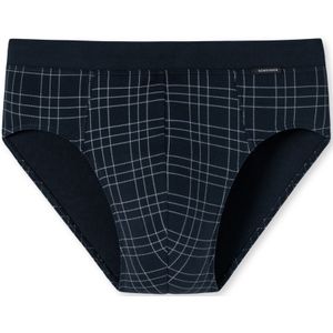 SCHIESSER Fine Interlock slip (1-pack), heren minislip fijne interlock met patroon nachtblauw/wit