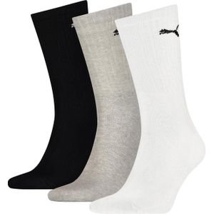 Puma Crew Sock (3-pack),  sokken, wit, grijs, zwart