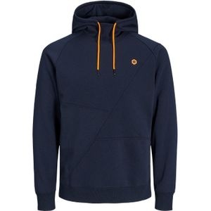 JACK & JONES Pinn sweat hood slim fit, heren hoodie katoenmengsel met capuchon, blauw