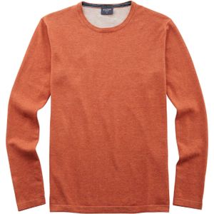 OLYMP Casual body fit pullover katoen, roodbruin -  Maat: L