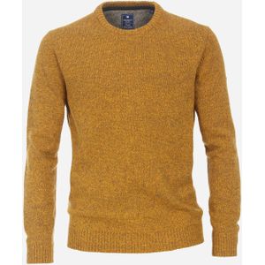 Redmond heren trui wol- met katoenmengsel, O-hals, geel (middeldik) -  Maat: XL