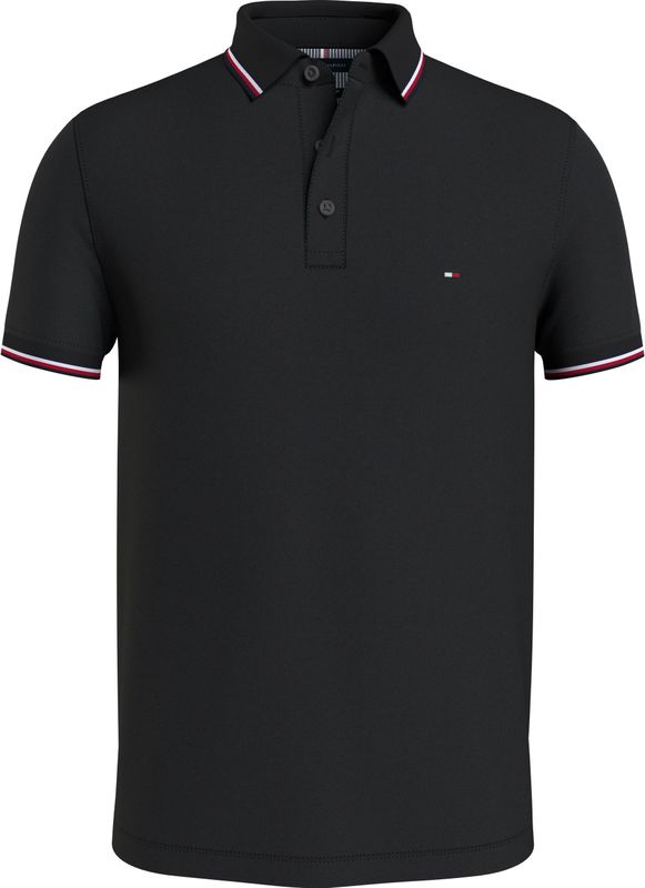 Tommy Hilfiger 1985 Rwb Tipped Slim Polo - heren poloshirt - zwart