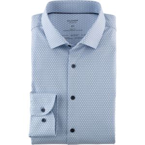 OLYMP 24/7 Level 5 body fit overhemd, popeline, bleu dessin