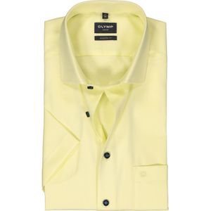 OLYMP modern fit overhemd, korte mouw, structuur, citroengeel 38