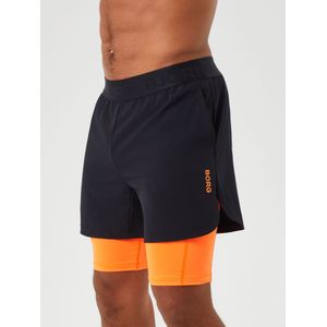 Bjorn Borg 2 In 1 Shorts, heren broek kort, zwart -  Maat: L