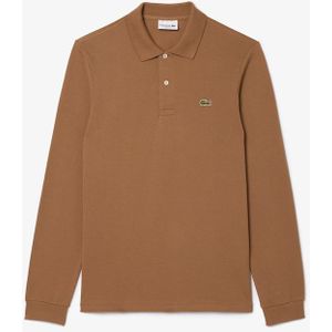 Lacoste Classic Fit polo lange mouw, cookie lichtbruin