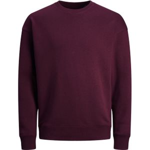 JACK & JONES Star basic sweat crew neck regular fit, heren sweatshirt katoenmengsel met O-hals, bordeauxrood