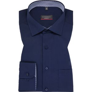ETERNA modern fit overhemd, popeline, donkerblauw (contrast) 43