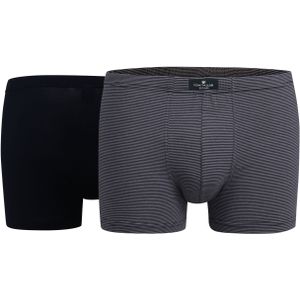 TOM TAILOR heren boxer normale lengte (2-pack), donkerblauw gestreept