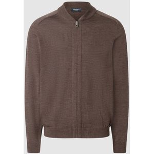 MAERZ Classic Fit heren vest met rits wol, donkerbruin