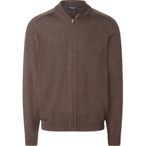 MAERZ Classic Fit heren vest met rits wol, donkerbruin