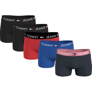 Tommy Hilfiger trunk (5-pack), heren boxers normale lengte, zwart, kobalt, rood -  Maat: M