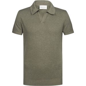 Profuomo slim fit heren polo, groen -  Maat: L