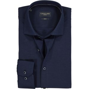 Cavallaro Napoli Neseo slim fit overhemd, tricot, donkerblauw 44