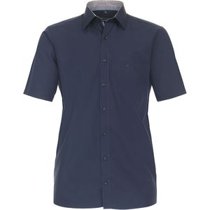 CASA MODA - Comfort Fit - Overhemd - Blauw - Korte Mouw - Popeline