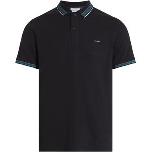 Calvin Klein Stretch Pique Multi Tipping Slim Polo, heren poloshirt, zwart -  Maat: XL