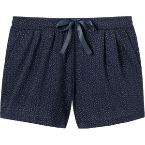SCHIESSER dames Mix+Relax lounge broek, korte pijpen, dun, donkerblauw mini dessin