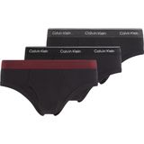 Calvin Klein Hipster Briefs (3-pack), heren slips, zwart met gekleurde tailleband