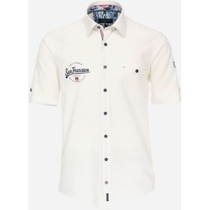CASA MODA Sport casual fit overhemd, korte mouw, dobby, wit 49/50