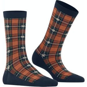 Burlington X-Mas Tartan damessokken - blauw (marine) - Maat: 36-41