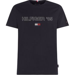 Tommy Hilfiger Hilfiger 85 Tee - heren T-shirt korte mouw O-hals - donkerblauw