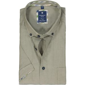 3 voor 99 | Redmond regular fit overhemd, korte mouw, Oxford, groen 49/50