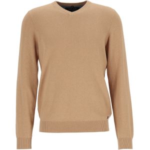 MARVELIS modern fit trui katoen, V-hals, beige