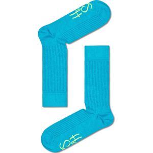 Happy Socks Solid Logo Rib Crew Sock, unisex sokken