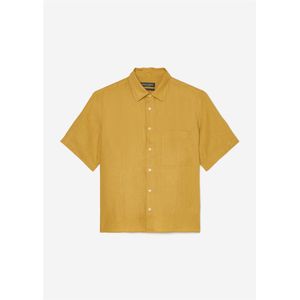 Marc O'Polo regular fit heren overhemd, korte mouw, structuur, mosterdgeel 35/36
