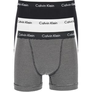 Calvin Klein trunks (3-pack), heren boxers normale lengte, zwart, wit en gestreept -  Maat: S