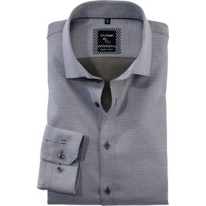 OLYMP No. 6 Six super slim fit overhemd, popeline, modderkleurig dessin