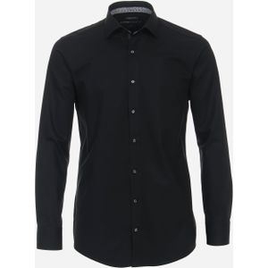 VENTI modern fit overhemd, twill, zwart 46