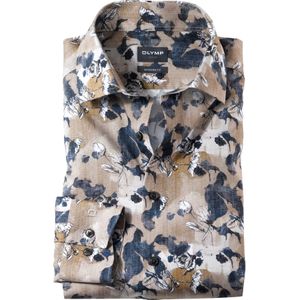 OLYMP Luxor modern fit overhemd, popeline, natuur dessin