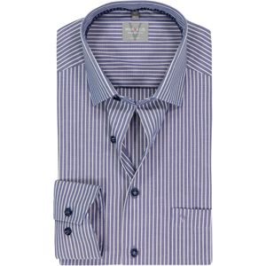 MARVELIS comfort fit overhemd, popeline, donkerblauw gestreept