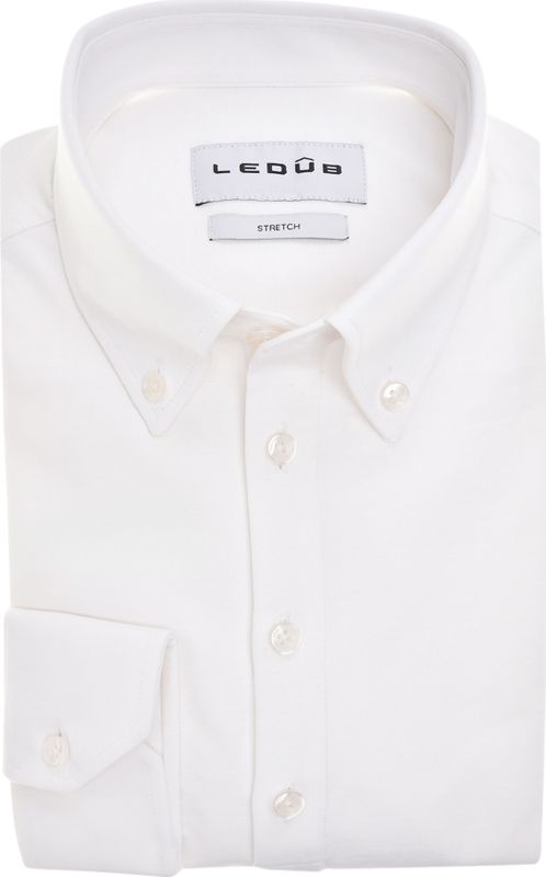 Ledub modern fit polo overhemd, tricot, jersey, wit