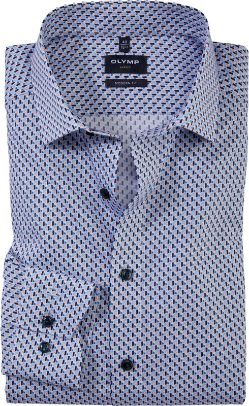 OLYMP - Luxor - Overhemd - Oranje - Modern Fit - Satijnbinding