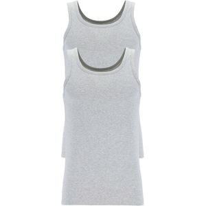 TEN CATE Basics men singlet (2-pack), heren hemden O-hals, grijs melange -  Maat: XXL