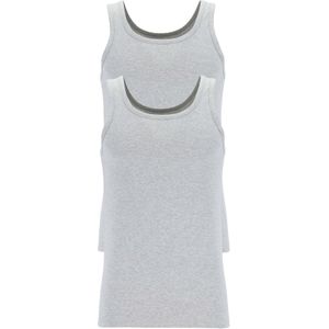 TEN CATE Basics men singlet (2-pack), heren hemden O-hals, grijs melange -  Maat: M