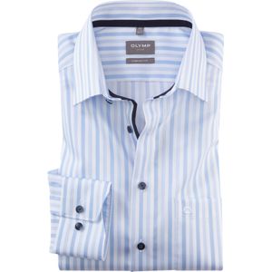 OLYMP Luxor comfort fit overhemd, popeline, bleu gestreept